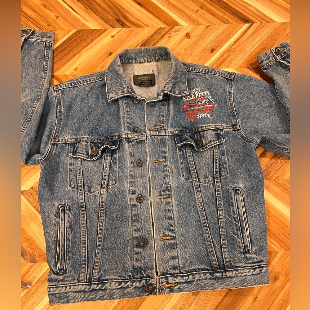 Vintage Denim Kyle Petty Harley Davidson Jean Jacket - Picture 5 of 7